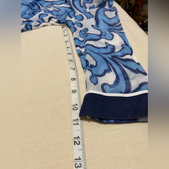 Merona Blue & White 3/4 Sleeve Tunic in Size Medium. - Picture 9 of 10